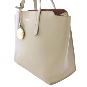 FURLA SALLY サリー トートバッグ ハンドバッグ レザー ワンカラー ロゴチャーム グレー /BB