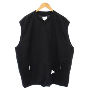 ベスト プルオーバー Vネック ストレッチ ワンカラー ロゴ XL 黒 ブラック 574-5181072