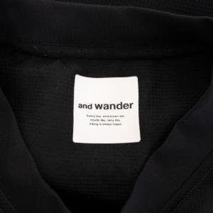 and wander ベスト プルオーバー Vネック ストレッチ ワンカラー ロゴ XL 黒 ブラック 574-5181072