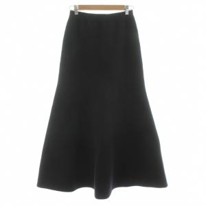 24AW SMOOTH FRARE フレアスカート ニット ロング マキシ 36 黒 ブラック 24060520501030