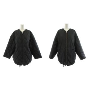 25SS NEW 2wayキルティングブルゾン 中綿ジャケット リバーシブル アウター 黒 ブラック 25011220603010