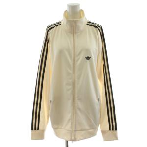 トラックジャケット ジェンダーニュートラル ロゴ 刺繍 S ベージュ 黒 ブラック IX6436 /AN60