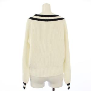 Diagram GRACE CONTINENTAL 21SS ニット セーター 36 白 ホワイト 黒 ブラック 長袖 Vネック レース切替 0321143159