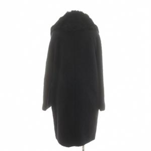 Diagram ファーコート ステンカラー ロング 36 黒 ブラック /RR