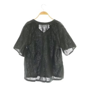 fog linen work シャツ ブラウス 半袖 プルオーバー リネン 黒 /DF