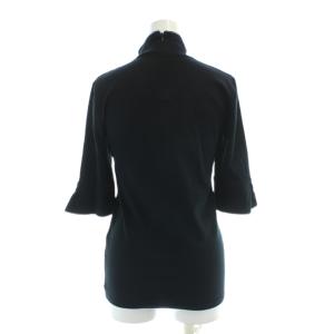 BRUNELLO CUCINELLI カットソー L 黒 ブラック フリルネック ベルスリーブ フレアスリーブ /AP