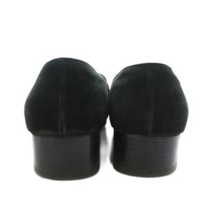 Salvatore Ferragamo ローファー モカシン スクエアトゥ スエード 7.5 黒 ブラック 47147 /AN34