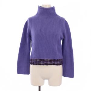 ニット セーター 長袖 ハイネック カシミヤ F 紫 /BM