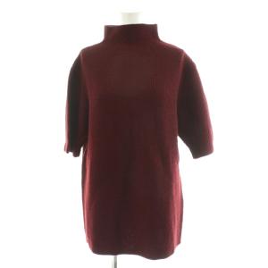 ニット セーター 半袖 ハイネック ウール 赤 レッド /AN7