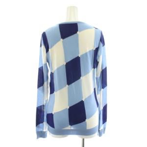 BALLANTYNE ニット カットソー 長袖 総柄 カシミヤ 42 水色 ライトブルー 青 ブルー /AN45