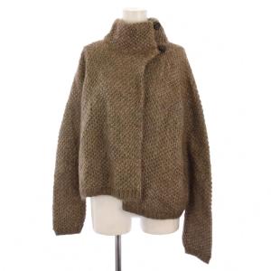 アナイ別注 カーディガン 長袖 ハイネック モヘヤ ナイロン ウール S ベージュ /BM
