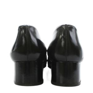 GUCCI ホースビット パンプス チャンキーヒール スクエアトゥ レザー 38 黒 ブラック 2293 /AN32