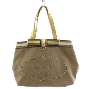 三角プレート トートバッグ リボン ベージュ