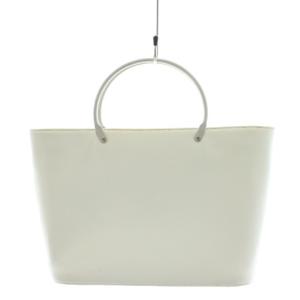 ハンドバッグ メタルハンドル レザー 5番台 白 ホワイト /AN8 OH