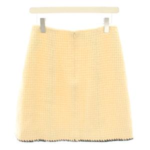 CHANEL 00A ニットスカート ツイード ココマーク シルク 42 ベージュ P16695V09137