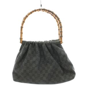 GUCCI バンブー ハンドバッグ GGキャンバス ブラック 92708