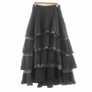 フレアスカート ロング マキシ ティアード チュール  F グレー /KU