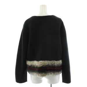 ADORE ニットジャケット ジップアップ ノーカラー ラビットファー 38 黒 ブラック 531-275967 /AN47