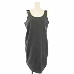 キャミワンピース ロゴ ひざ丈 M グレー /TK