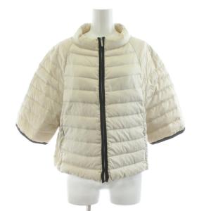 ダウンジャケット 七分袖 ジップアップ 40 ベージュ /KU