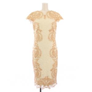 Contrast Embroidered Lace Panel Dress コンパクト刺繍レースパネルドレス