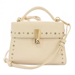 リュタン ビジュースタッズポシェット ハンドバッグ ショルダーバッグ 2WAY アイボリー CWGB221537