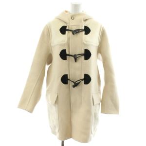 ダッフルコート ロング丈 フード アウター ウール アルパカ アンゴラ混 36 白 ホワイト 6525-234-0304