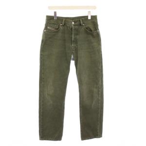 D-MACS デニムパンツ ジーンズ ボタンフライ ワンカラー ロゴパッチ USED加工 W28 L30