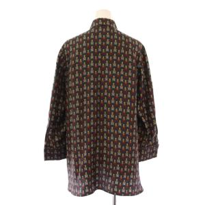 Max Mara シャツ ブラウス 長袖 レギュラーカラー くま柄 クマ柄 総柄 黒 ブラック /BB
