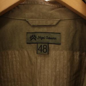 Nigel Cabourn ファティーグシャツ カジュアル 半袖 レギュラーカラー ワンカラー 48 カーキ 8036-00-11008