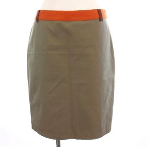 ミニ スカート タイト 41 カーキ オレンジ /YM