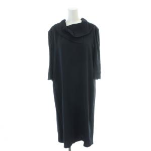 ワンピース ひざ丈 七分袖 42 黒 ブラック /AP