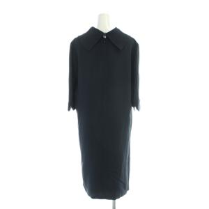 EMPORIO ARMANI ワンピース ひざ丈 七分袖 42 黒 ブラック /AP