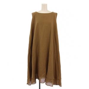 ワンピース ミモレ丈 ノースリーブ F ベージュ /BM