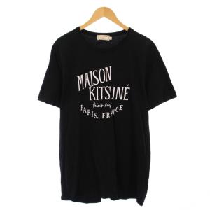パレ ロワイヤル Tシャツ 半袖 クルーネック ロゴ プリント ストレッチ XL 黒 ブラック AM00100KJ0008