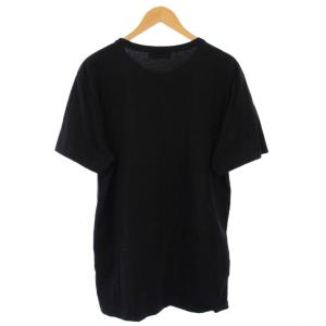 Maison Kitsuné パレ ロワイヤル Tシャツ 半袖 クルーネック ロゴ プリント ストレッチ XL 黒 ブラック AM00100KJ0008