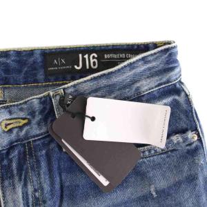 A/X ARMANI EXCHANGE デニムパンツ ジーンズ ダメージ加工 ボーイフレンド クロップド 27 青 /YM