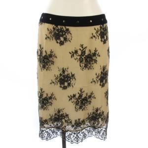 スカート ひざ丈 レース タイト 40 ベージュ /TK