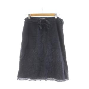 スカート ひざ丈 40 紺 ネイビー /RR