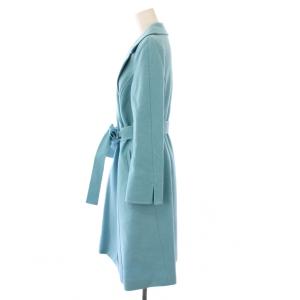 M'S GRACY チェスターコート アウター ロング丈 ウール ベルト ワンカラー 38 水色 ライトブルー /BB