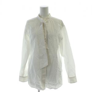 シャツ ブラウス スタンドカラー タイ付き 38 白 ホワイト 長袖 /AP