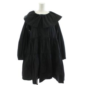 フリルカラーティアードチュニック シャツ ブラウス 長袖 F 黒 ブラック YR2124-111AW /AN25