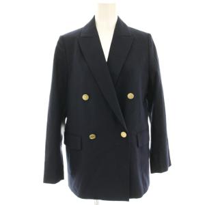 23AW ウールミルドピークドラペルジャケット テーラードジャケット ダブル 34 紺 ネイビー 23010240508030