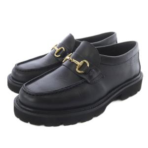 ローファー モカシン レザー 6 黒 ブラック /SR