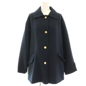 ステンカラーコート ミドル ワイドシルエット 紺 ネイビー A0331FC /HN