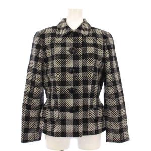 ステンカラージャケット アウター チェック 11 黒 白 KBS7A1000 /KH