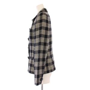 Christian Dior ステンカラージャケット アウター チェック 11 黒 白 KBS7A1000 /KH