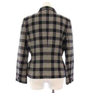 Christian Dior ステンカラージャケット アウター チェック 11 黒 白 KBS7A1000 /KH