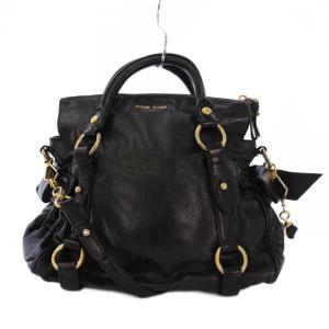 ショルダーバッグ 2WAY レザー ブラック