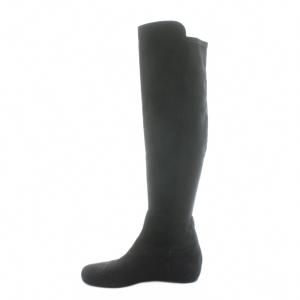 STUART WEITZMAN ニーハイブーツ ロングブーツ スエード 切替 インヒール 9.5M 黒 ブラック QW92048 /KU